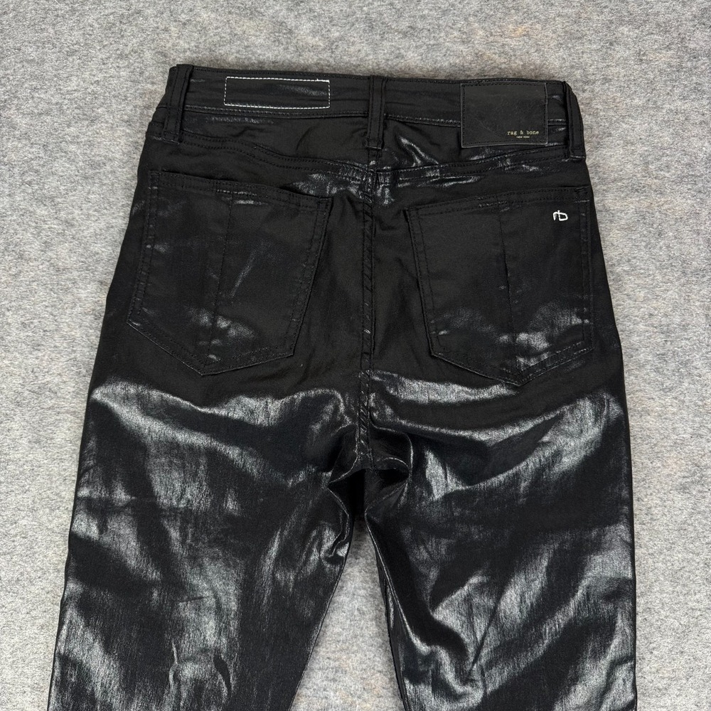 Rag & bone Nina High Rise Skinny Jeans 29" Coated Black Womens 26 - Picture 8 of 14
